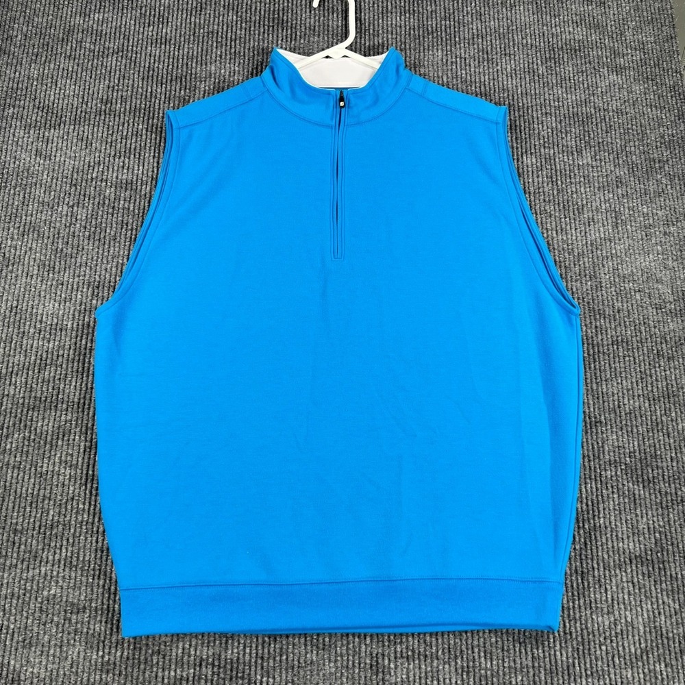 FootJoy Pullover Vest Mens Large Blue Golf Performance 1/4 Zip Outdoor Casual